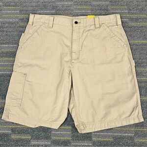 CARHARTT Mens Utility Work Canvas Shorts Sz 38* Loose Fit Tan BS0147 Workwear